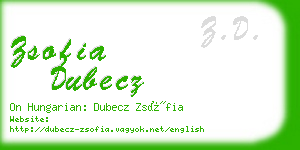 zsofia dubecz business card